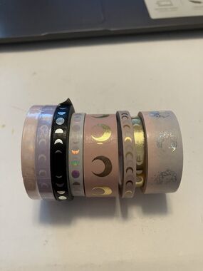 Simply Gilded Washi Tape Lot Moon Phases  Black, White, Pink, Gold